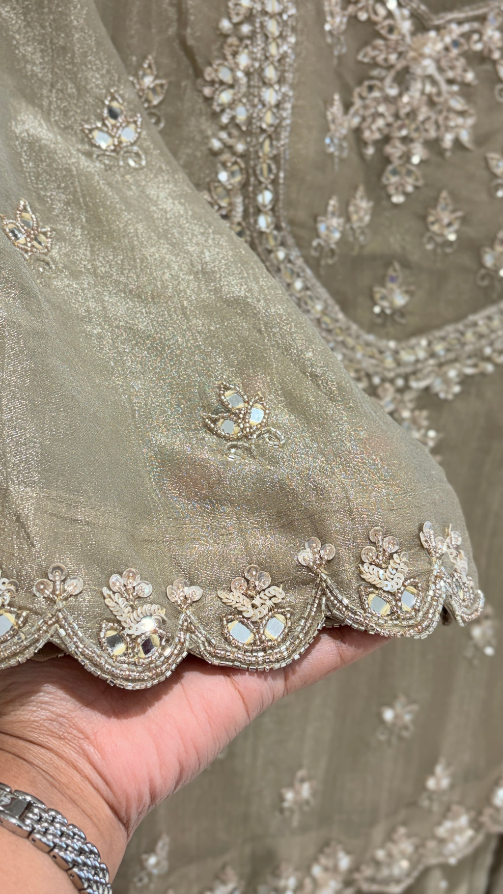 Grey gold sharara set