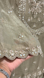 Grey gold sharara set