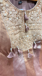 Shimmer tissue anarkali set