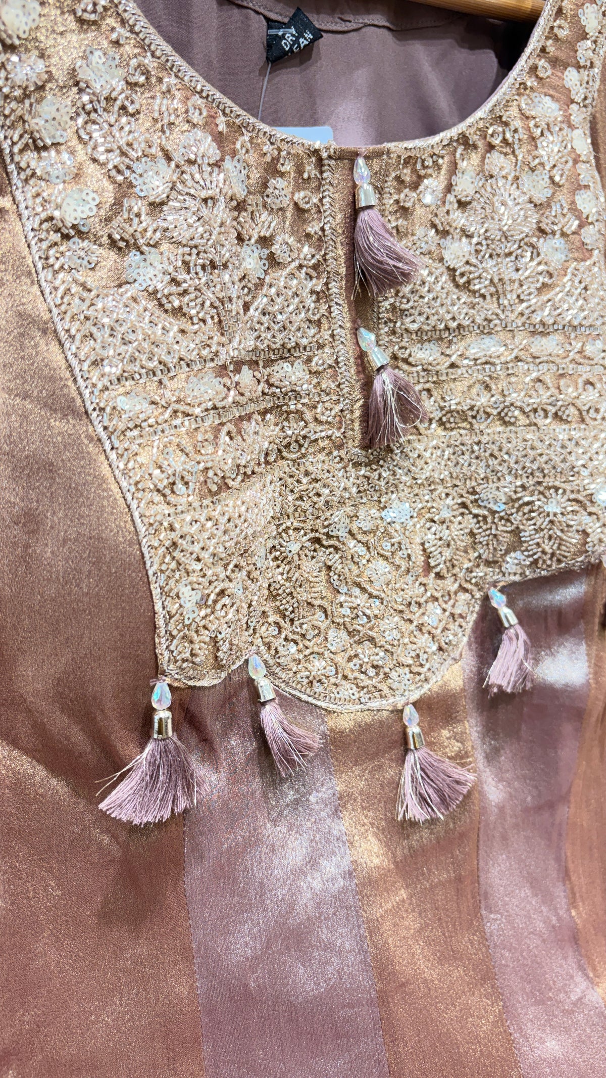 Shimmer tissue anarkali set