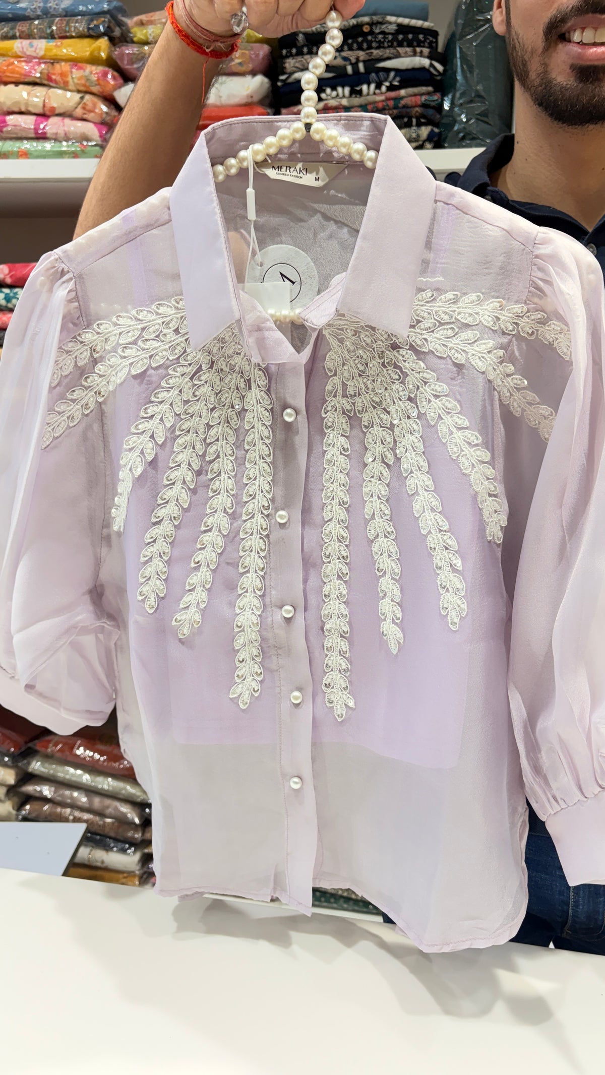 Embellished partywear shirt