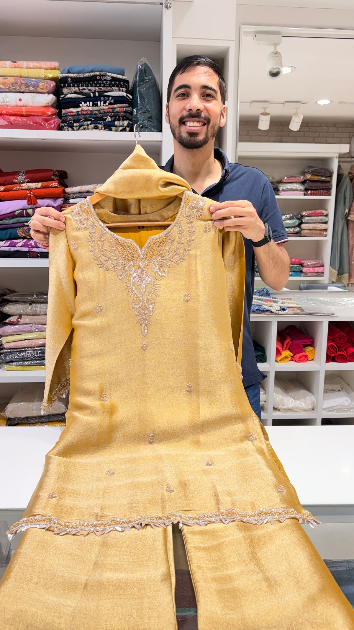 Golden sharara suit