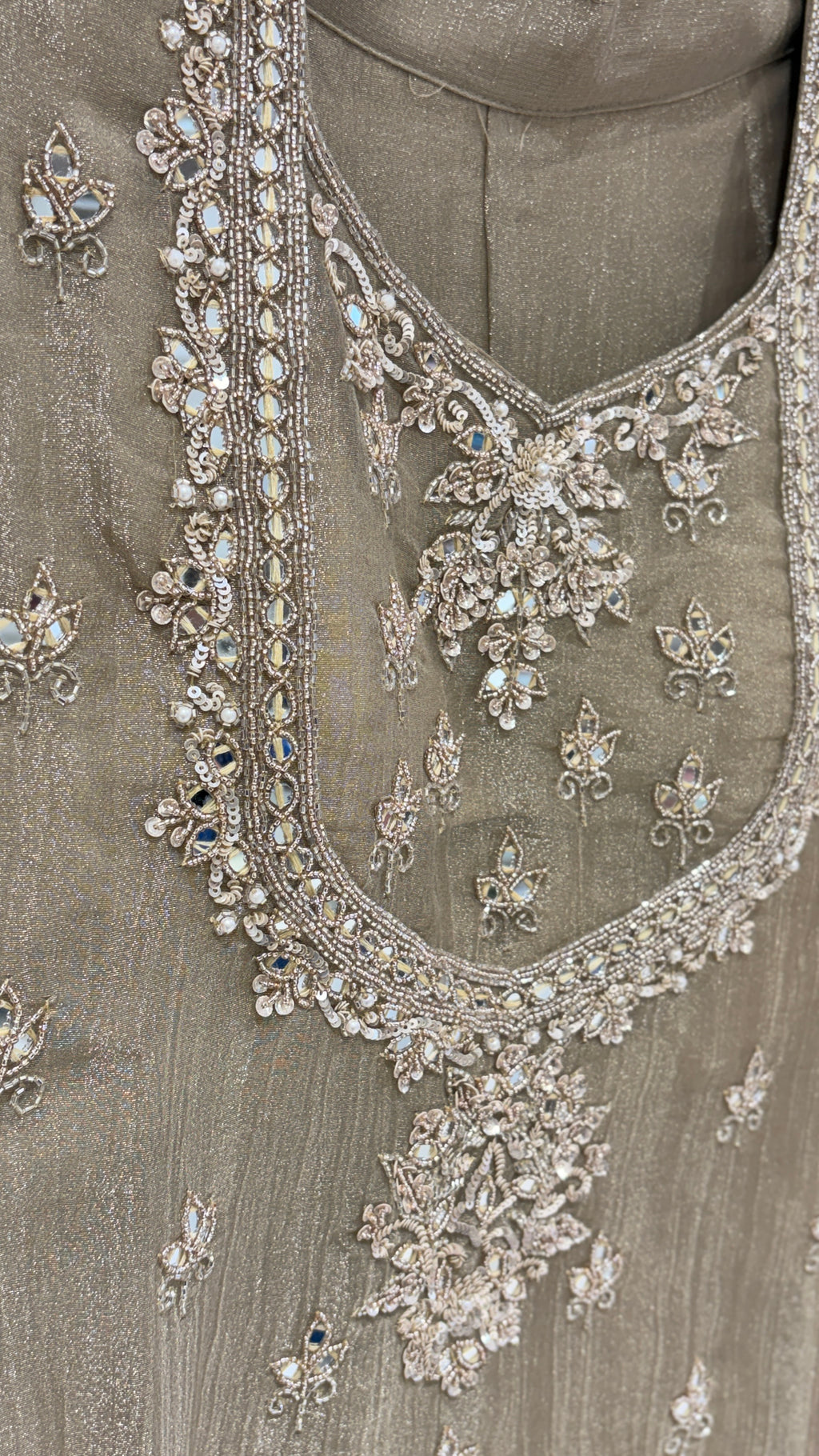 Grey gold sharara set