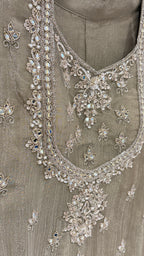 Grey gold sharara set
