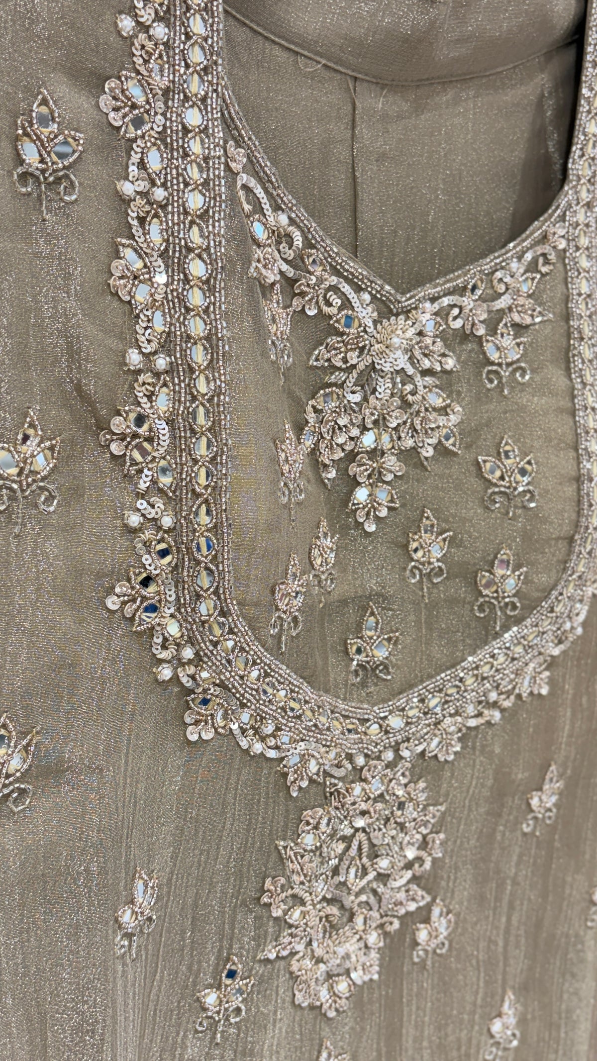 Grey gold sharara set