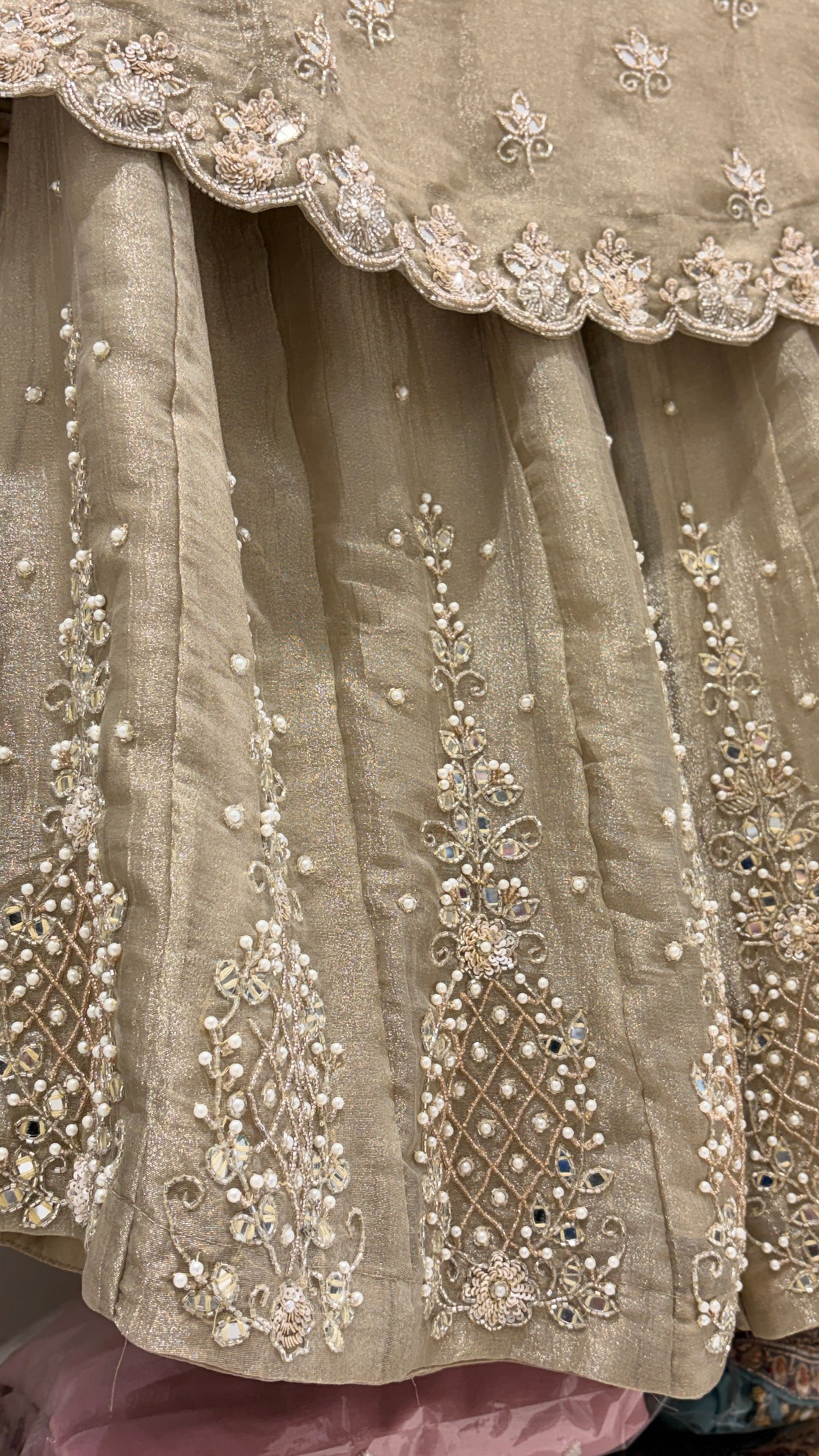 Grey gold sharara set