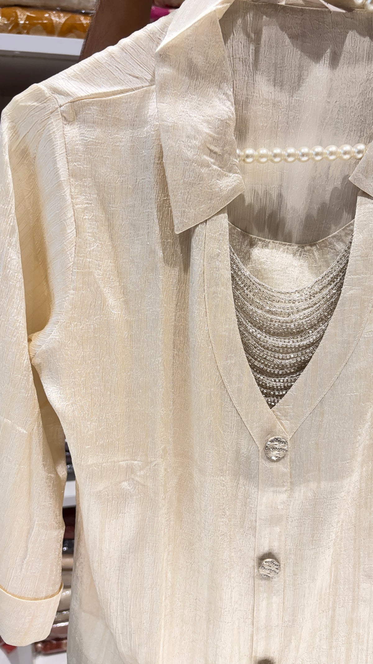 Zircon embellished top
