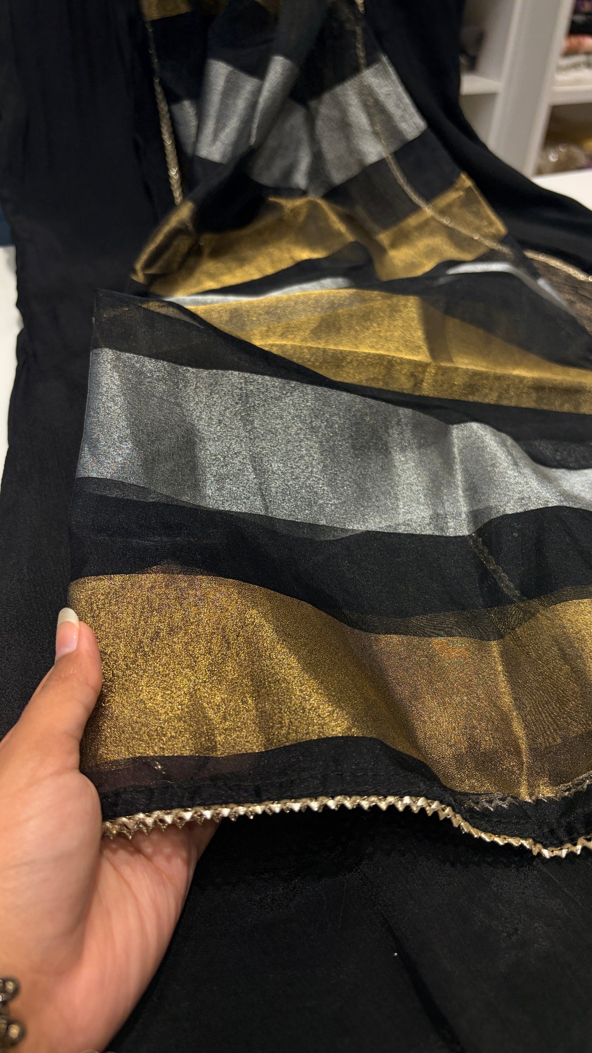 A-line shimmer suit
