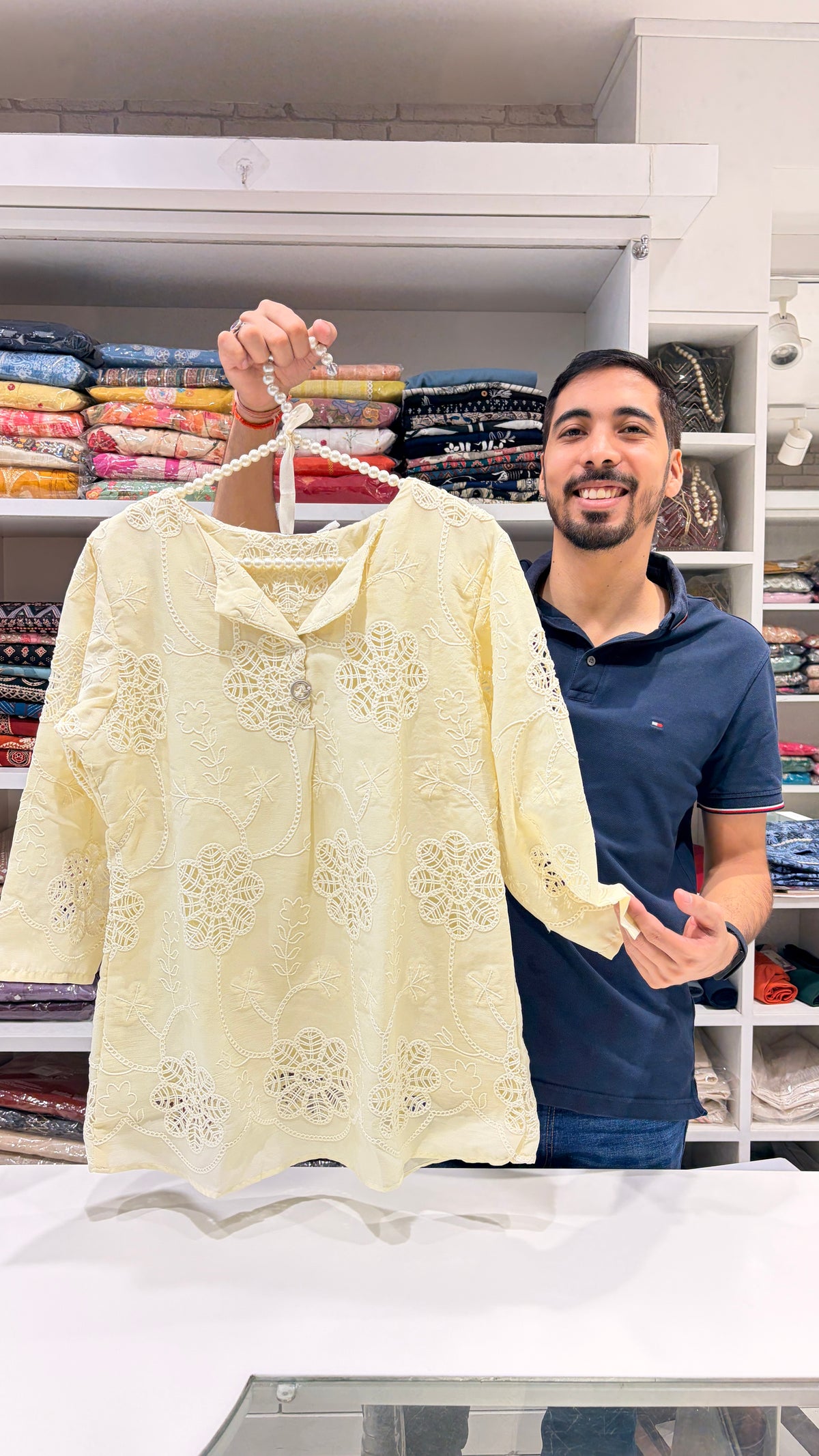 Off white crochet top