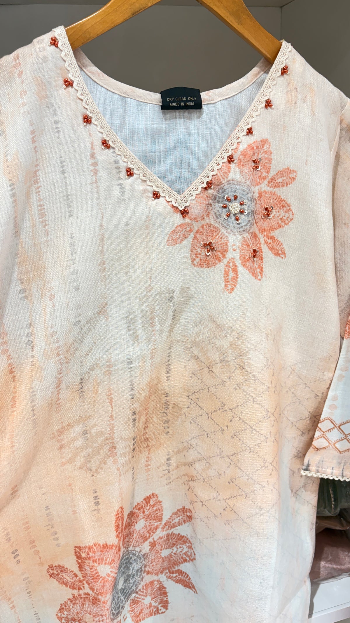 Khadi cotton orange co ord set