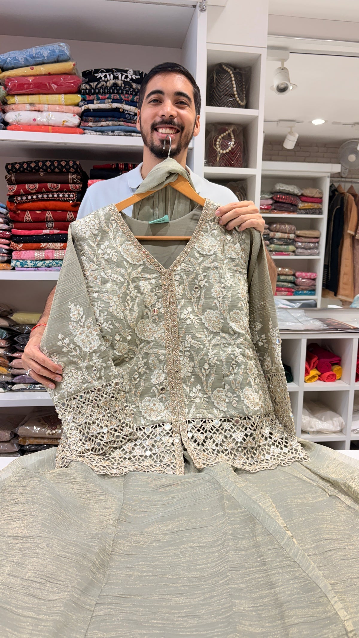 Mirror & Cutwork Embroidered Sharara Set