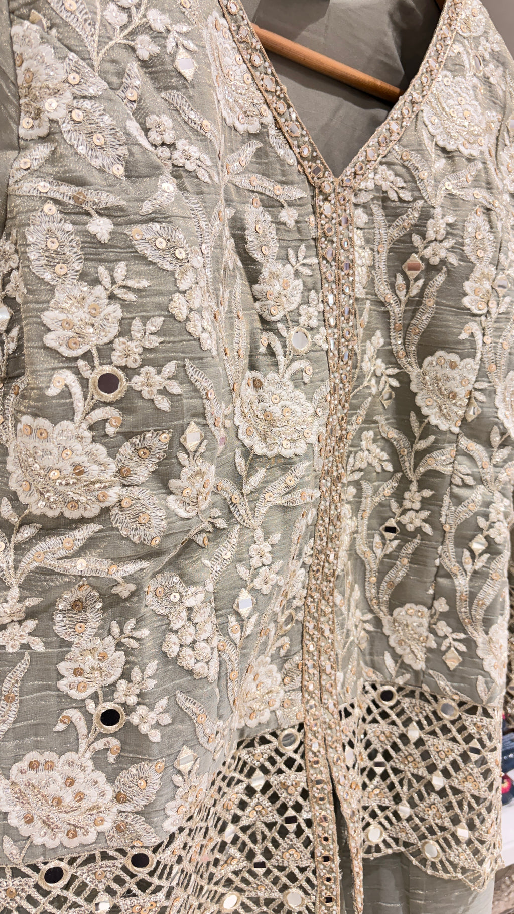 Mirror & Cutwork Embroidered Sharara Set