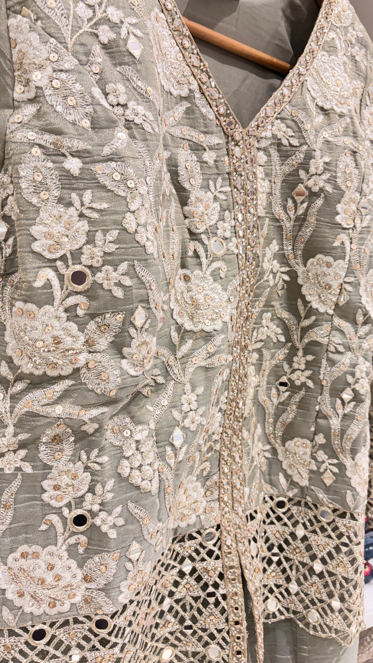 Mirror & Cutwork Embroidered Sharara Set