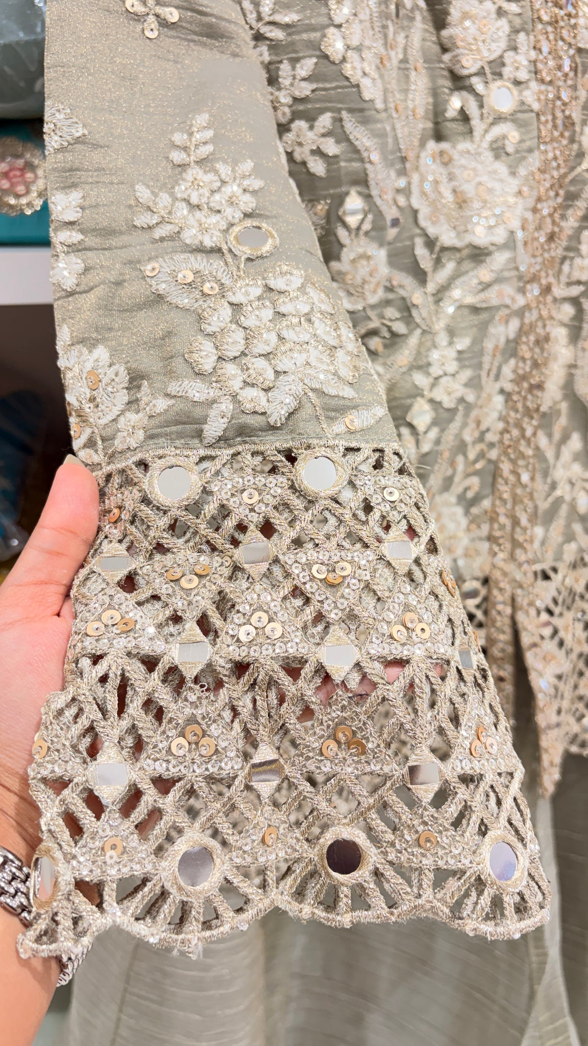 Mirror & Cutwork Embroidered Sharara Set