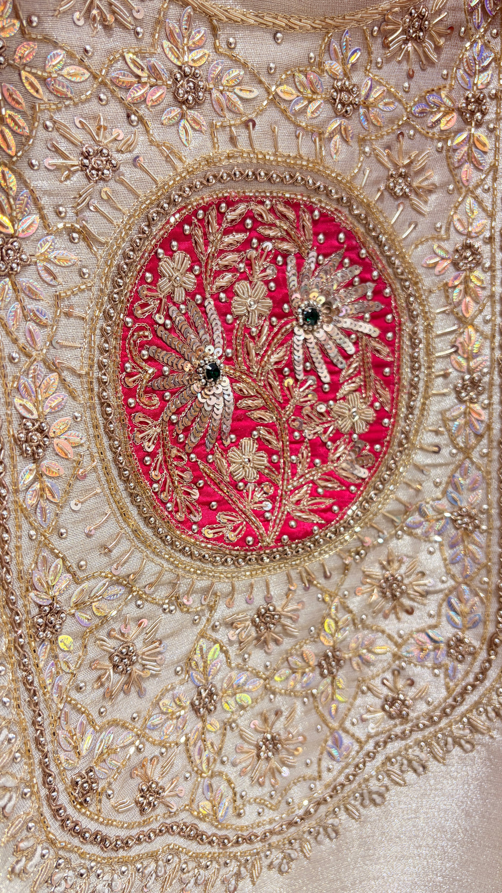 Tissue Unstitched Suit with Sequin & Stone Embroidery