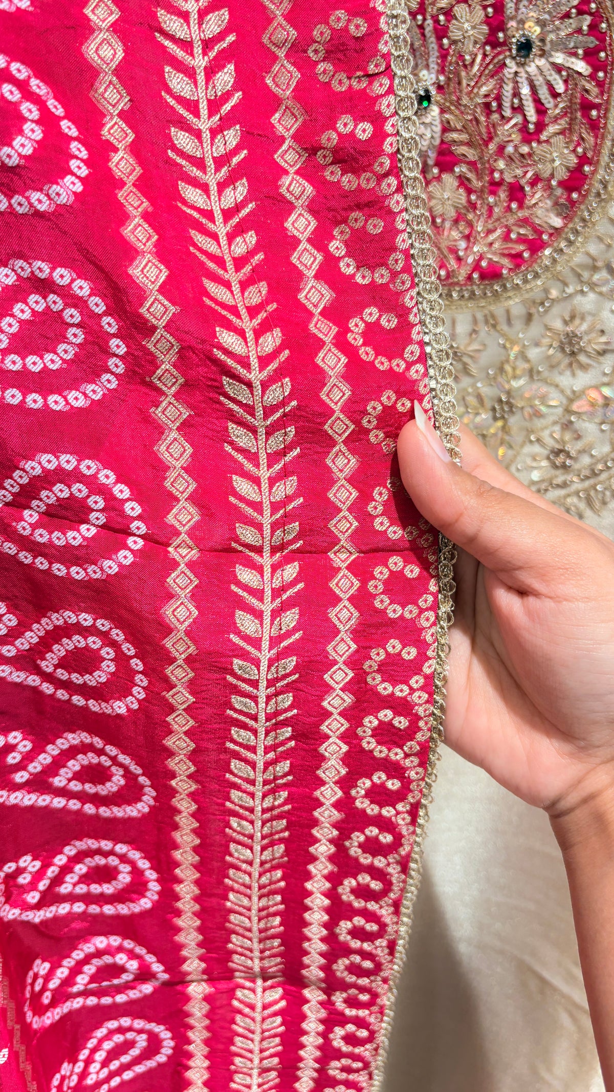Tissue Unstitched Suit with Sequin & Stone Embroidery